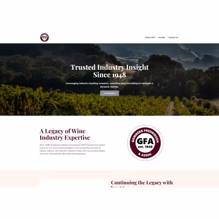 GFA Wine screenshot of website.